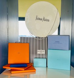 Collection Of High End Designer Empty Boxes Including Tiffany, Hermes, Cartier And More