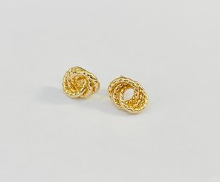14 Kt Gold Rope Knot Earrings- 1.9 Grams