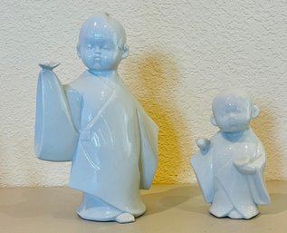 Pair Of Vintage Ceramic Japanese Boy Figurines By Seymour Mann