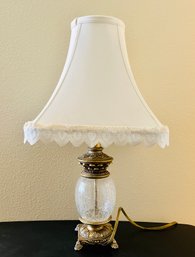 Vintage Bronze And Glass Table Lamp