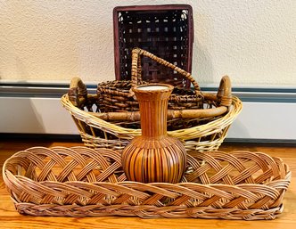 Assortment Of Decorative Wicker Baskets