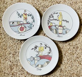Three Vintage Porcelain Jacques Lobjoy Appetizer Plates