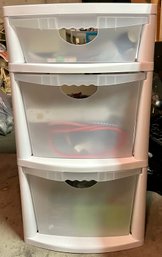 3 Drawer Sterlite Chest With Contents Incl. Various Household Items