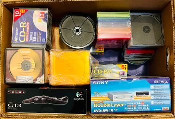 Lot Of Blank Disks And CDs