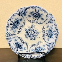 Antique Upper Hanley Semi-porcelain Blue And White Accent Bowl