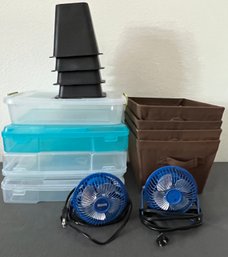 Plastic Organizers, Totes, Fans And More