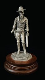 Polland Signed 'US Marshall' Pewter Sculpture