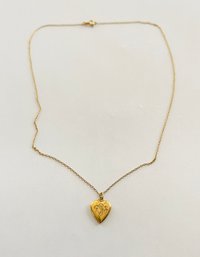 10kt Gold Chain And Heart Pendant- 1.2 Grams