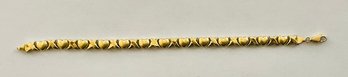 Hearts And Xs 14kt Gold Bracelet Marked T & C- 5.1 Grams