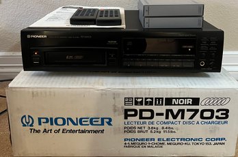 Pioneer PD-m703 Multi Compact Disc Player With Remote, Manual And CD Magazines (tested)