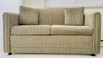 Cute Beige Loveseat With Matching Pillows