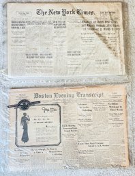 ANTIQUE 1932 Boston Evening Transcript And 1932 New York Times