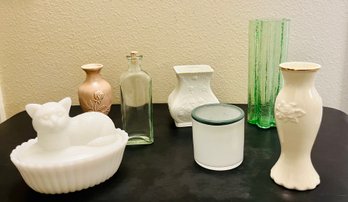 Lot Of Small Glass Vases And Vessels