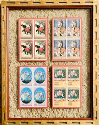 Vintage Indian Postal Stamps In Frame