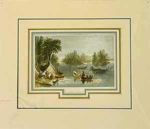 'Indian Scene' Original Antique Print By B.H. Bartlett Circa 1860