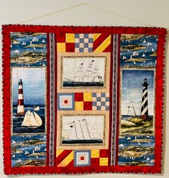 Quilted Lighthouse Themed Wall Decoration