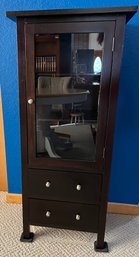 Small 2 Shelf Curio Cabinet With 2 Drawers