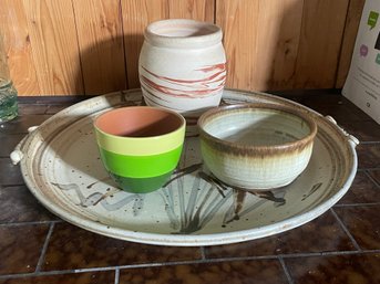 Beautiful Decorative Pottery Bowls And Serving Tray