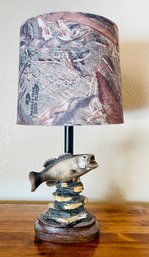 Fish Desk Lamp With Mossy Oak Lamp Shade