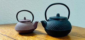Two Mini Yixing Cast Iron Tea Pots