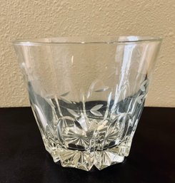 Vintage Mid Century Etched Small Glass Ice Bucket