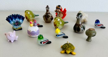 Assortment Of Glass And Ceramic Bird Figurines