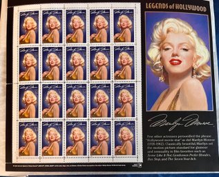 US Postage 32 Cent Marilyn Monroe Postage Stamp Collectors Page