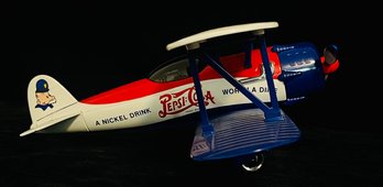 Vintage Gearbox Pepsi-Cola Diecast 1932 Modified Stearman Biplane Airplane Box