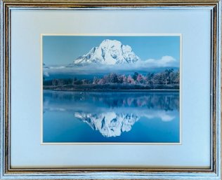 Framed Mountain Landscape Photo Signed