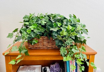 Faux Leaf Plant In Basket