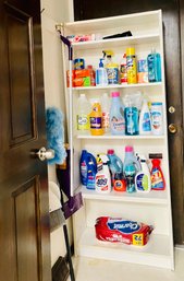 Shelf With Assortment Of Cleaning Supplies