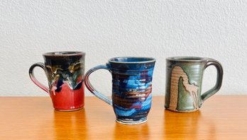 Collection Of Pottery Art Mugs