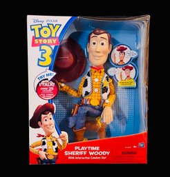 NIB Toy Story 3 Playtime Sheriff Woody With Interactive Cowboy Hat