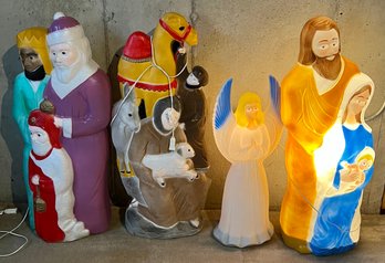 Large Weighted Lighted Nativity Yard Decor