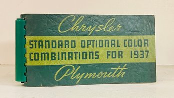 Chrysler Plymouth 1937 Color Combination Swatch Book