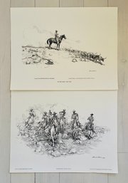 2 Western Etched Prints Signed By Edward Borein