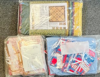 Trio Of Quilt Patterns And Fabrics