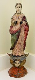 Antique Hand Carved Santo Wood Sculpture