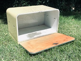 Vintage Pale Yellow Bread Box