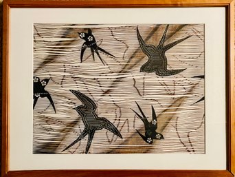 Framed Bird Cutout Paper Art