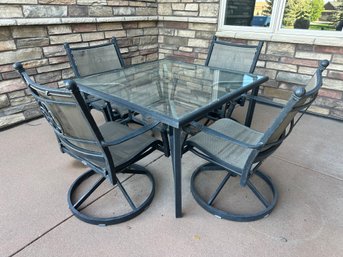 Hampton Bay Metal Square Patio Table With 4 Chairs