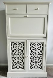 Large White Multi-Compartment Storage Hutch Accent Doors