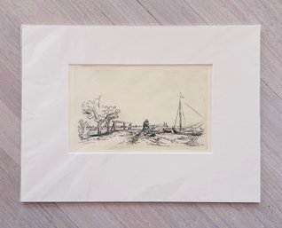 ' Six's Bridge ' Handprinted Etching 1645 By Rembrandt