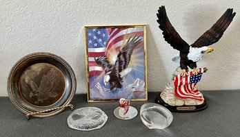 Patriotic Eagles Most With Old Glory & American Spirit Sculpture 12'