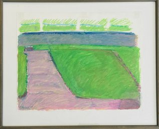 View From The House On Adams Street Oil Pastel William Kastan Colletion