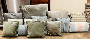 Lot Of Velvet And Suede Throw Pillows