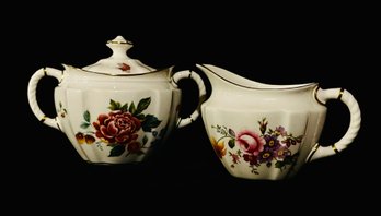 Vintage Porcelain Sugar And Creamer By Royal Crown Derby