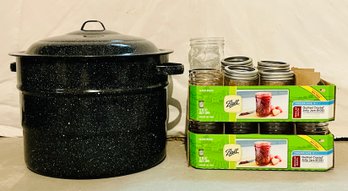 Granite Ware Canner With Assorted Jars