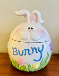 Easter Bunny Egg Cookie Jar