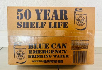 New Box Of Blue Can Emergency Drinking Water